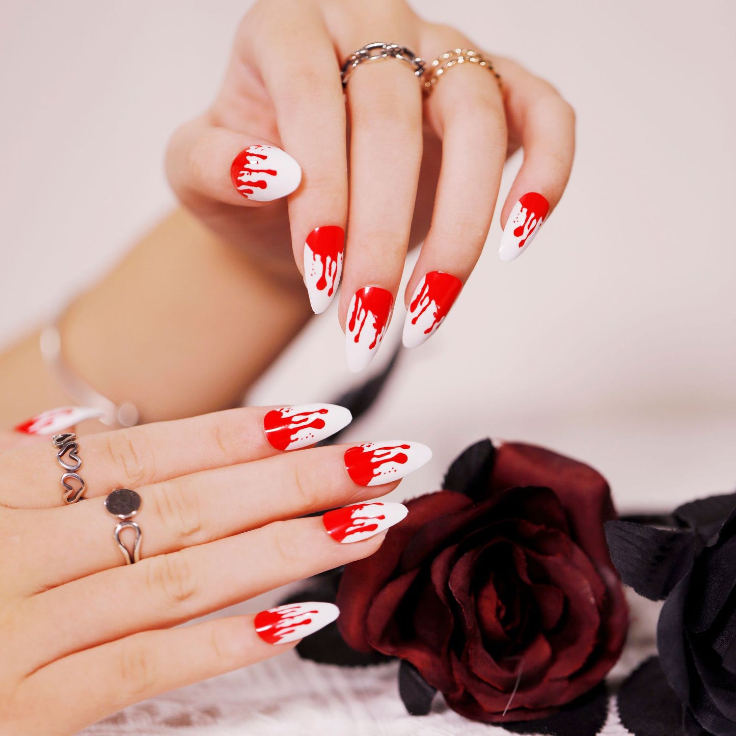 Halloween pointed nail collection press on nail nail patch nail piece fake nail wear nail art finished product|365nails