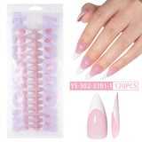 Nail tips French press on nails, simple long ladder manicure removable fake nails 120 pieces, prefabricated nail wholesale