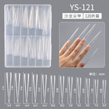 Nail Tips Long salons press on nails pieces, long tip 120 pieces, boxed transparent thin dog lengthened art nail pieces, women