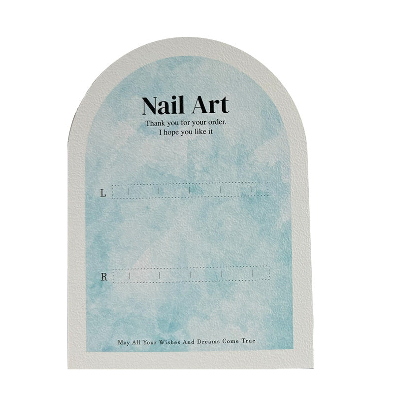 Press-On Nails Instruction Card arched eggshell pattern white card (MOQ:50 pieces)