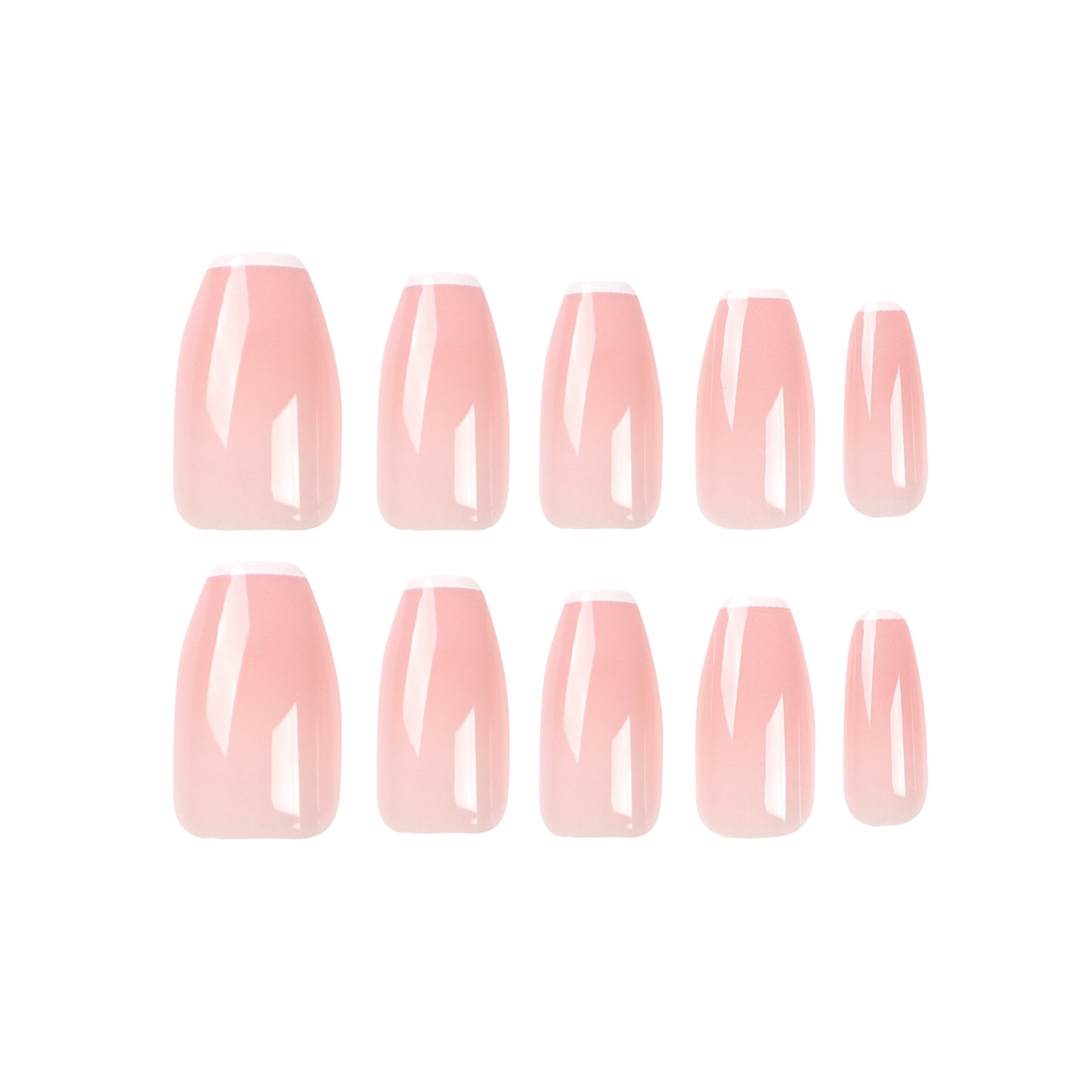 New French white edge ballet nail does not fade manicure press on nails white nude fake nail finished product wholesale|365nails