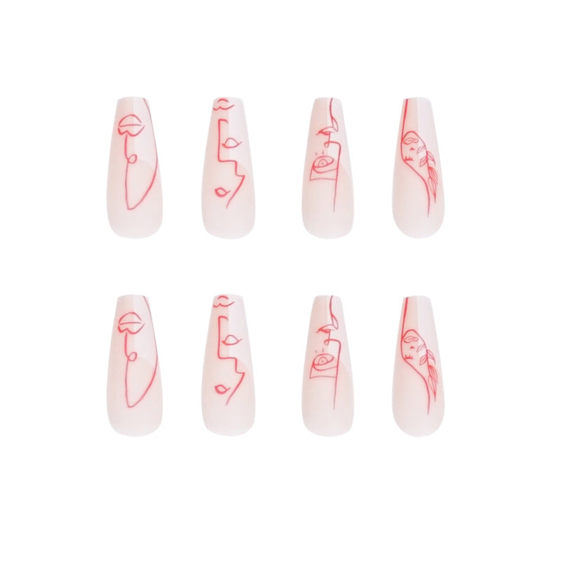 Art abstract face line nail art personalized direct supply nails wholesale|365nails