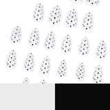 Black dots almond on white background press-on nails