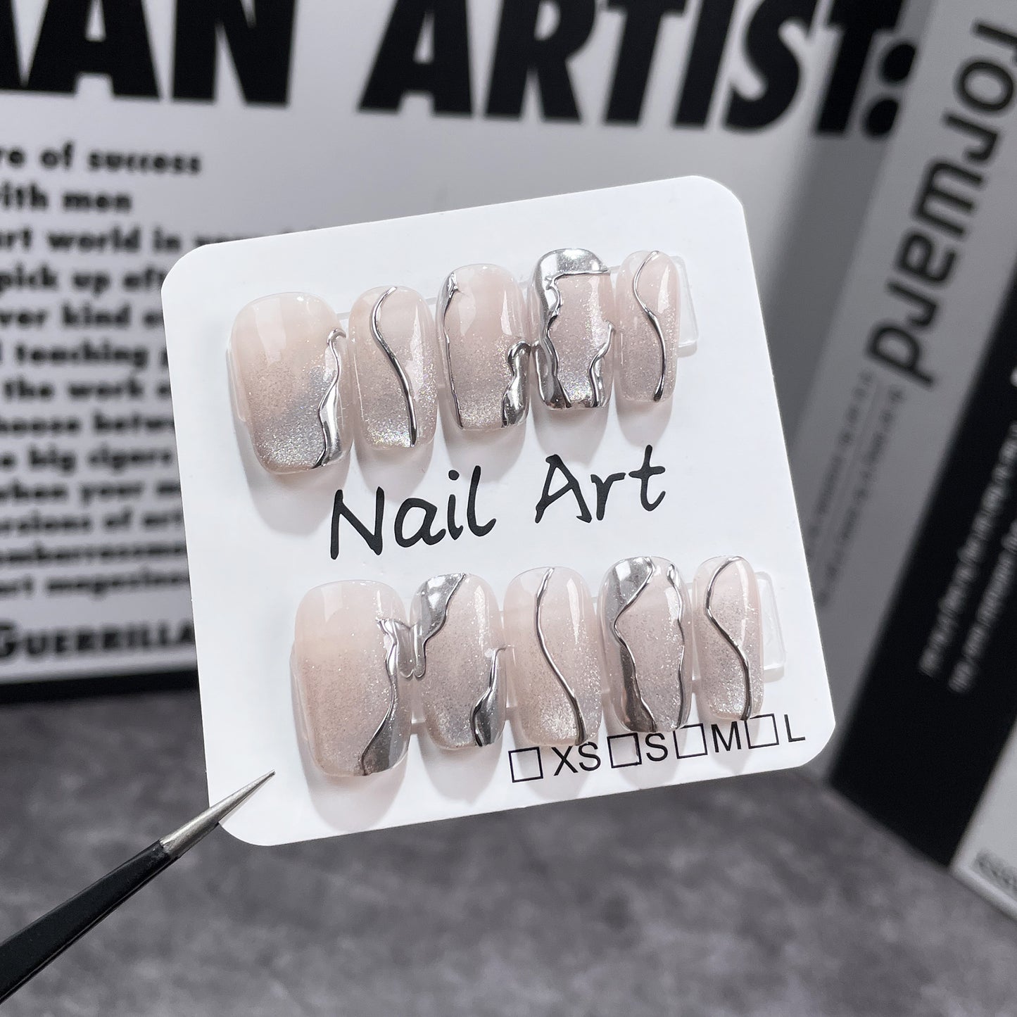 Handmade Press-on Nails spar cat eye irregular hook edge short temperament |365nails