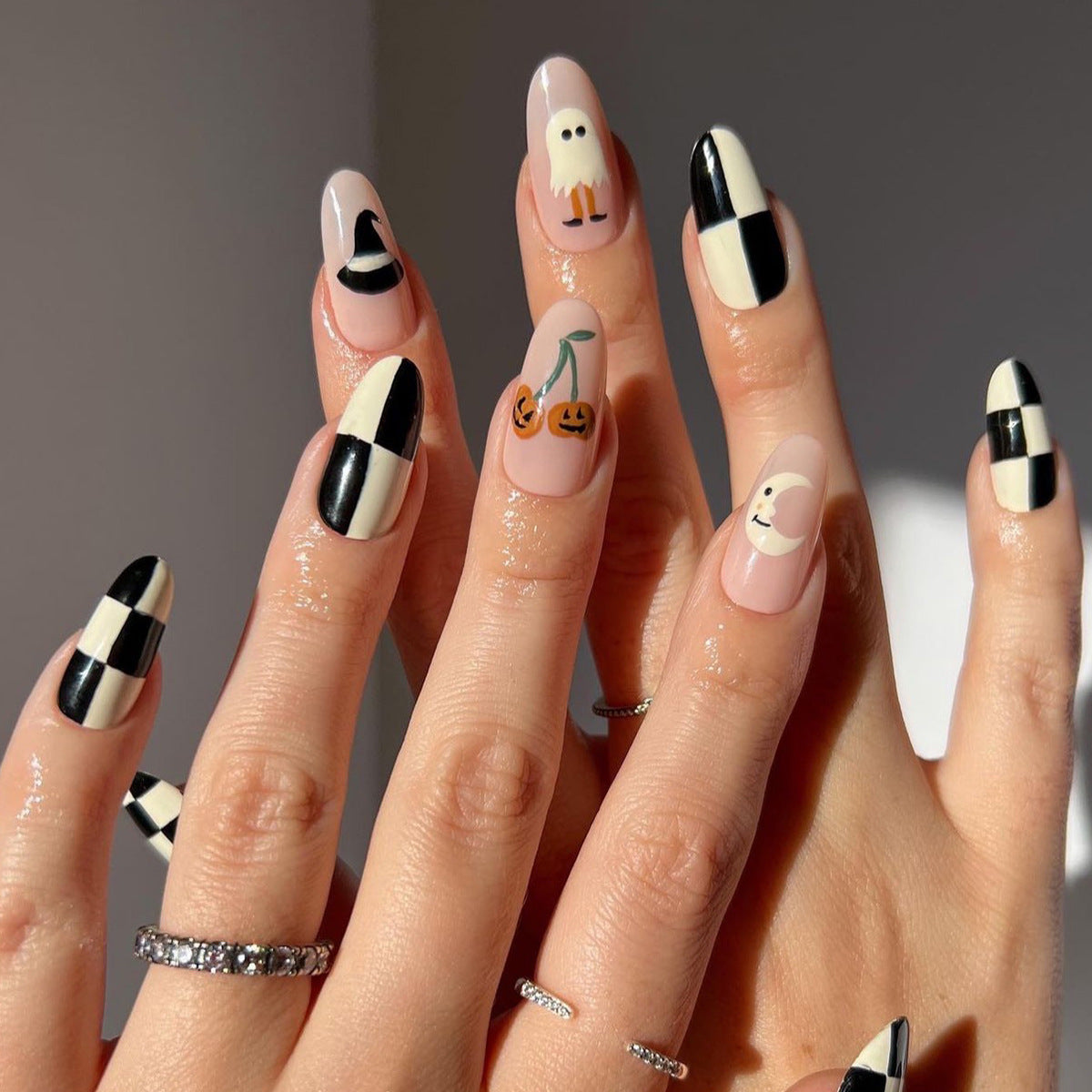 Halloween Wear Nail 3D Three-dimensional Nail Art False Nails Spider Bat Nail Sheets Wholesale|365nails