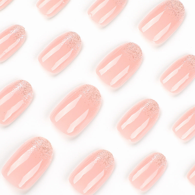 Producto terminado de arte francés con brillo ovalado corto al por mayor | 365nails