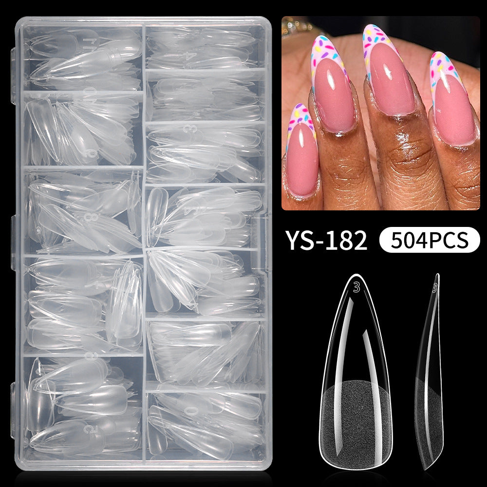 Nail Tips Semi-matte nail pads,  water drop nail pads 504 pieces, boxed non-engraving and grinding ultra-thin and non-marking fake nail patches, nail pads
