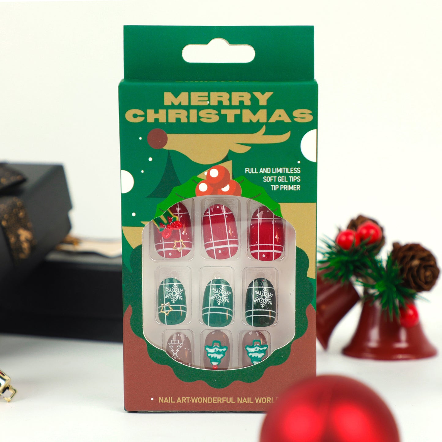 Christmas nails Art False nails Press on nails in Autumn and Winter Removable nails Art Tablets nails Stickers Finished Products Wholesale|365nails