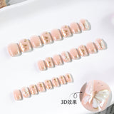 Short square armor Internet celebrity explosion butterfly flower press-on nails
