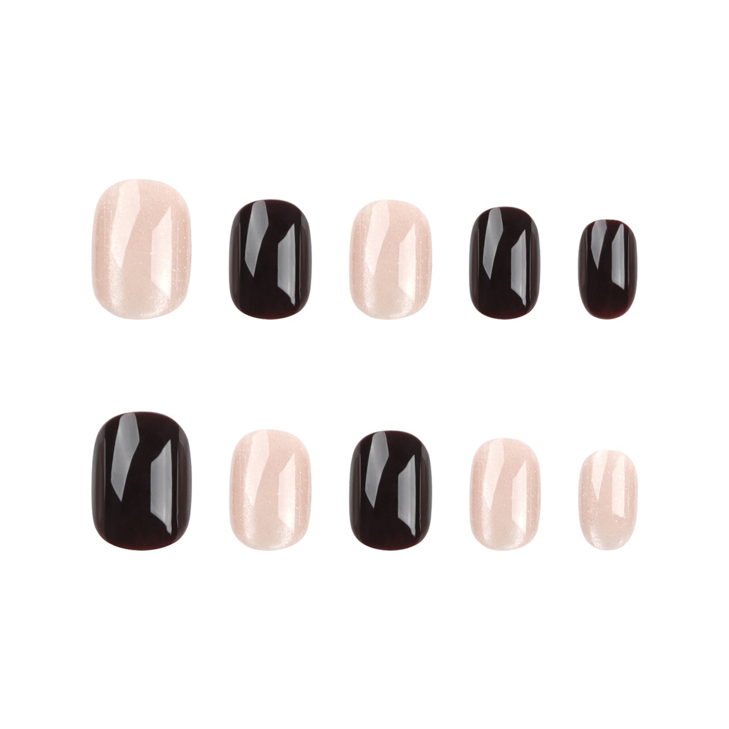 Internet celebrity popular short round manicure solid color cat eye ins film short |365nails