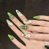 Melbourne Green cat eye Advanced Sense Niche Beauty Pure Handmade s | 365nails