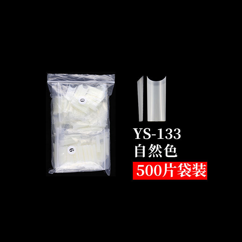 Nail Tips Nail plate semi-sticker, light sticker, lengthened XXXL water pipe nail NO C arc, light French manicure, transparent fake nail