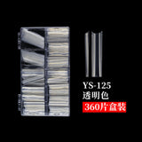 Nail Tips Nail plate semi-sticker, light sticker, lengthened XXXL water pipe nail NO C arc, light French manicure, transparent fake nail