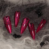 Especial para usar unhas, olho de gato vermelho, arte de unhas de Halloween, unhas pontudas |365nails