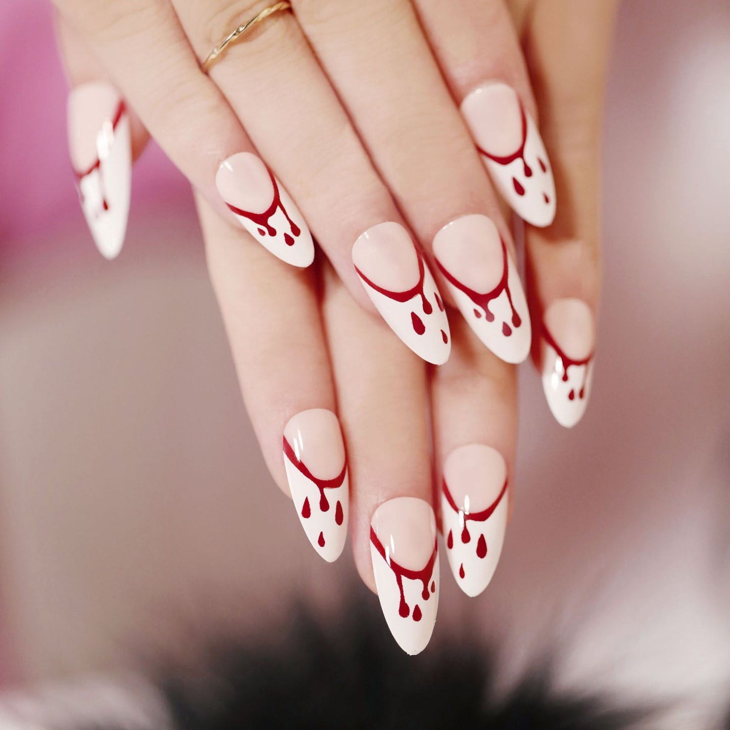 Halloween pointed nail collection press on nail nail patch nail piece fake nail wear nail art finished product|365nails
