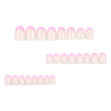 24 pieces simple short short round wearable French manicure rose red detachable wearable nail piece finished product wholesale