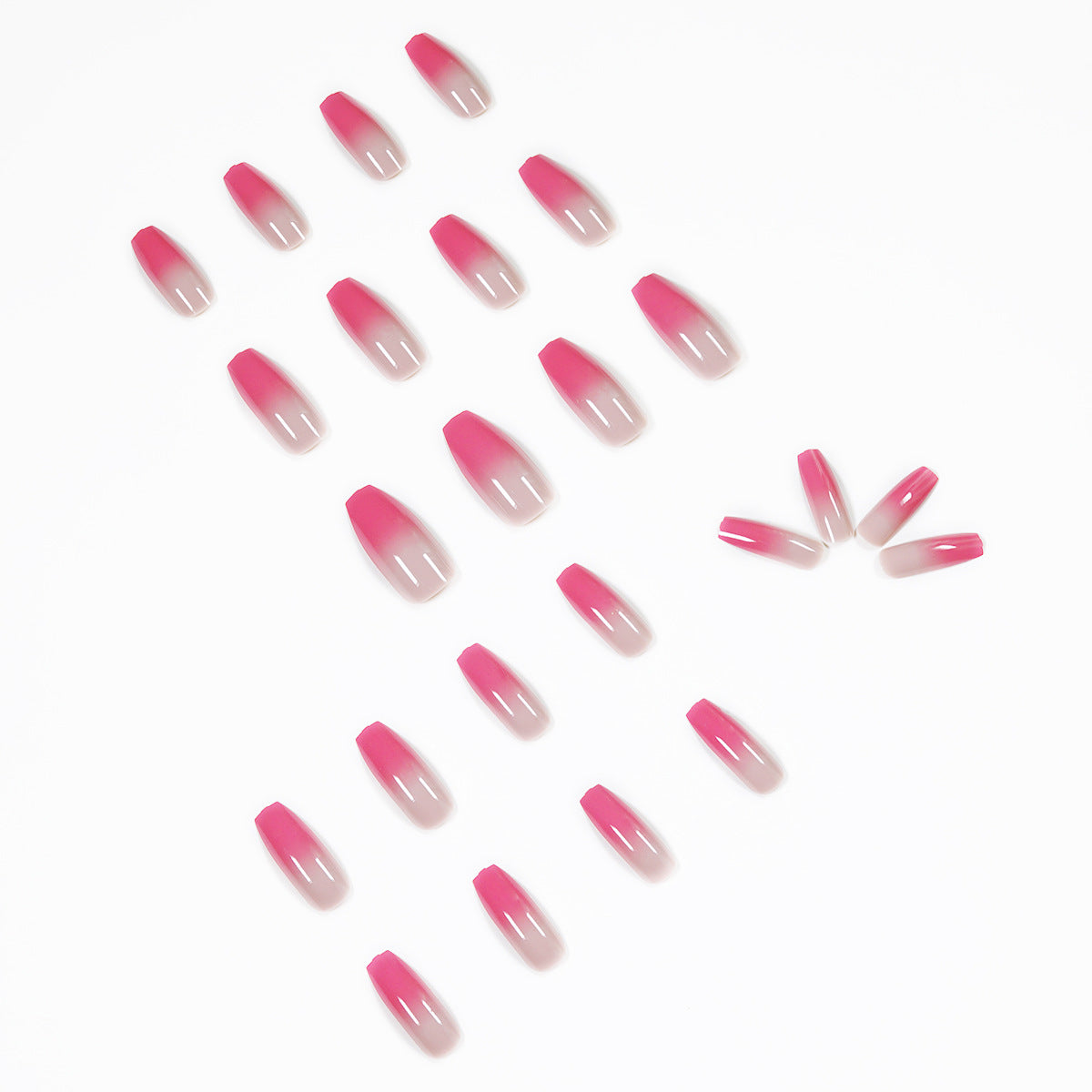 Berry color gradual change long ballet wear nail art finished fake nail nail art patch nail patch removable nail piece|365nails