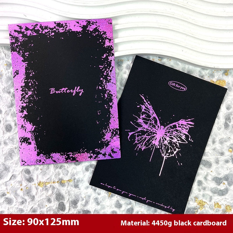 Press-On Nails Instruction Card Black cardboard light luxury y2k wind (MOQ:50 pieces)