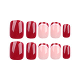 Yiwu nail art wearing nail piece solid color burgundy nail art fake nail short wearable nail sticker wholesale