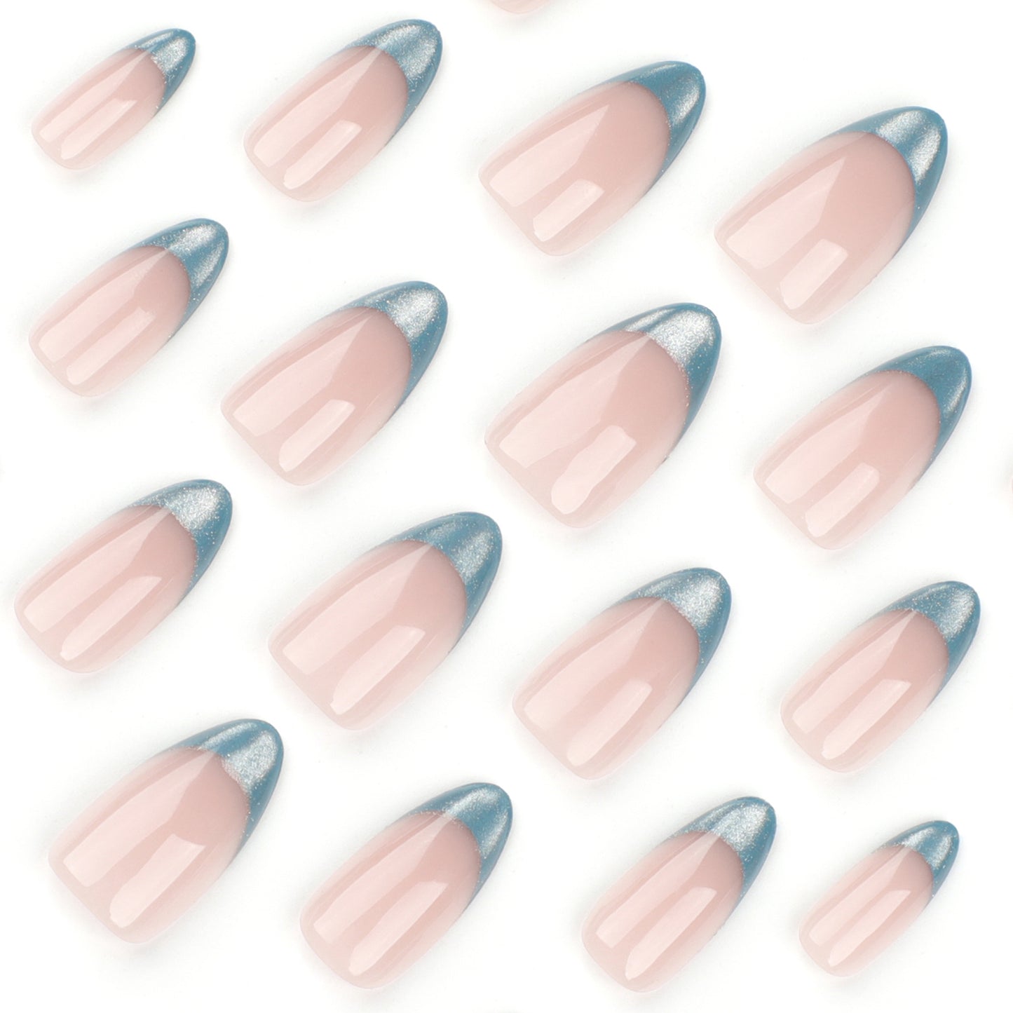 Cat eye wearing manicure French rich green simple almond |365nails