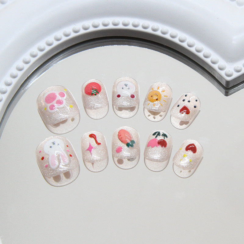 Uñas infantiles con dibujos de notas musicales de sol | 365nails
