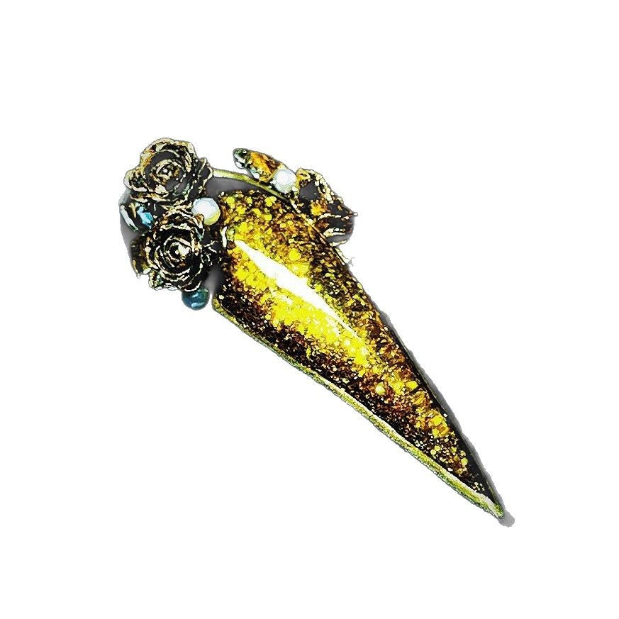 Title Black & Gold Baroque | Luxe Art Series Press-On Nails