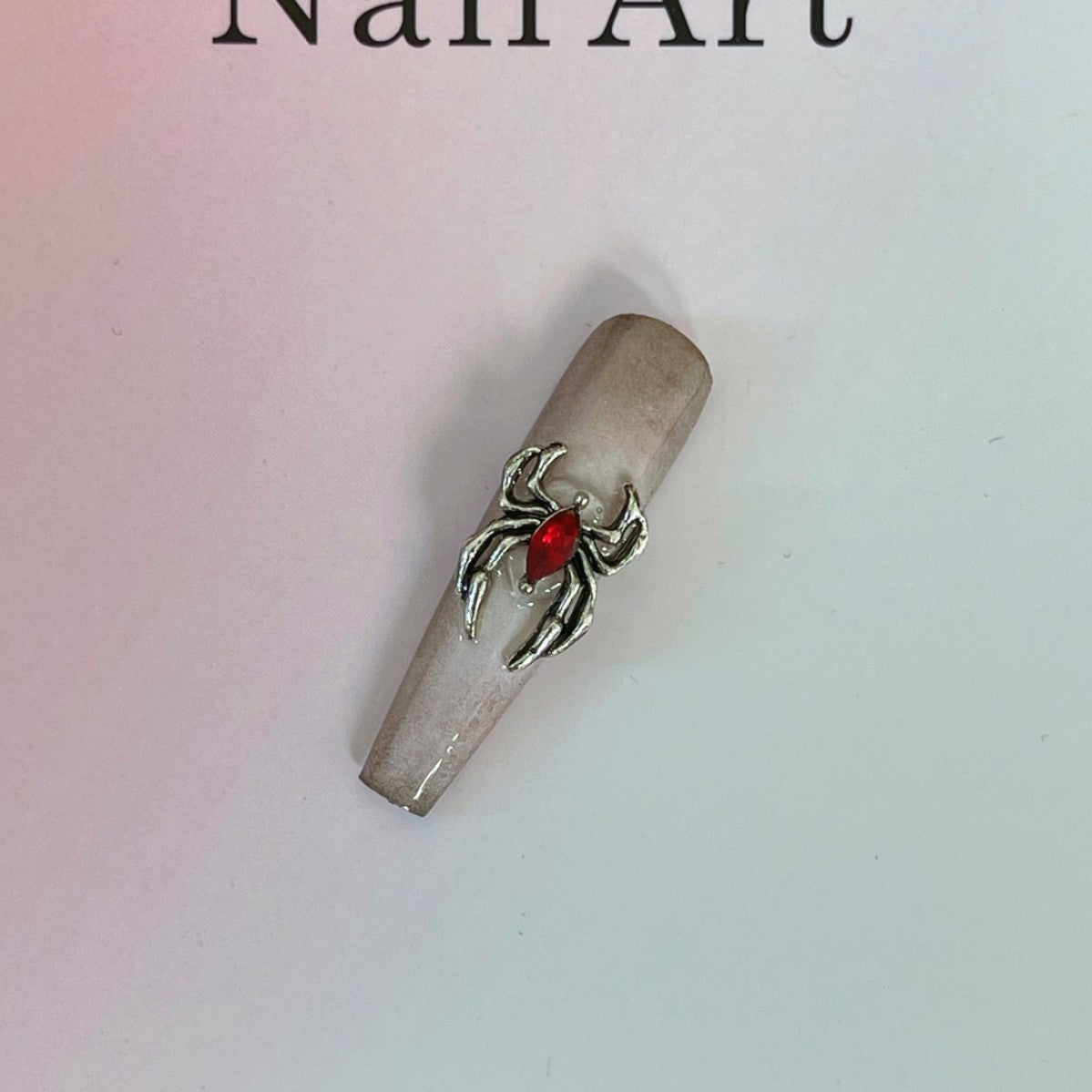 Title Crimson Web Nocturne | Gothic Spider Press-On Nails