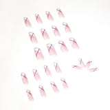 Unhas postiças oblíquas francesas brancas nude, médias e longas, quadradas, removíveis, atacado|365nails