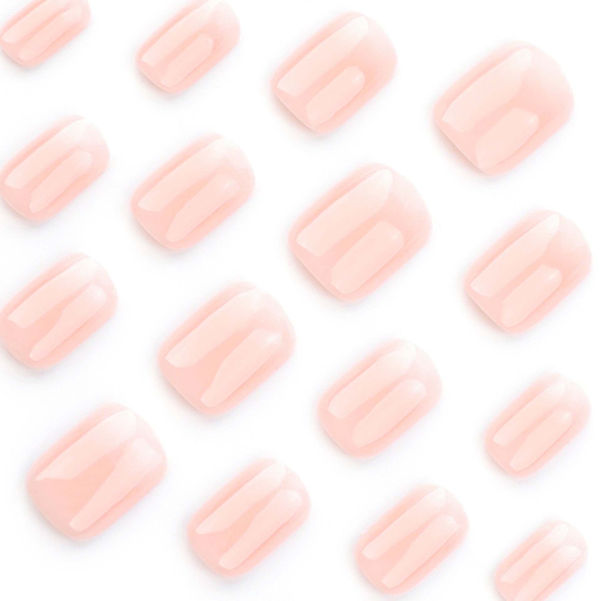 Naked white gradual change manicure fake nails minimalist wear nail short short square wear nail simple fake nails