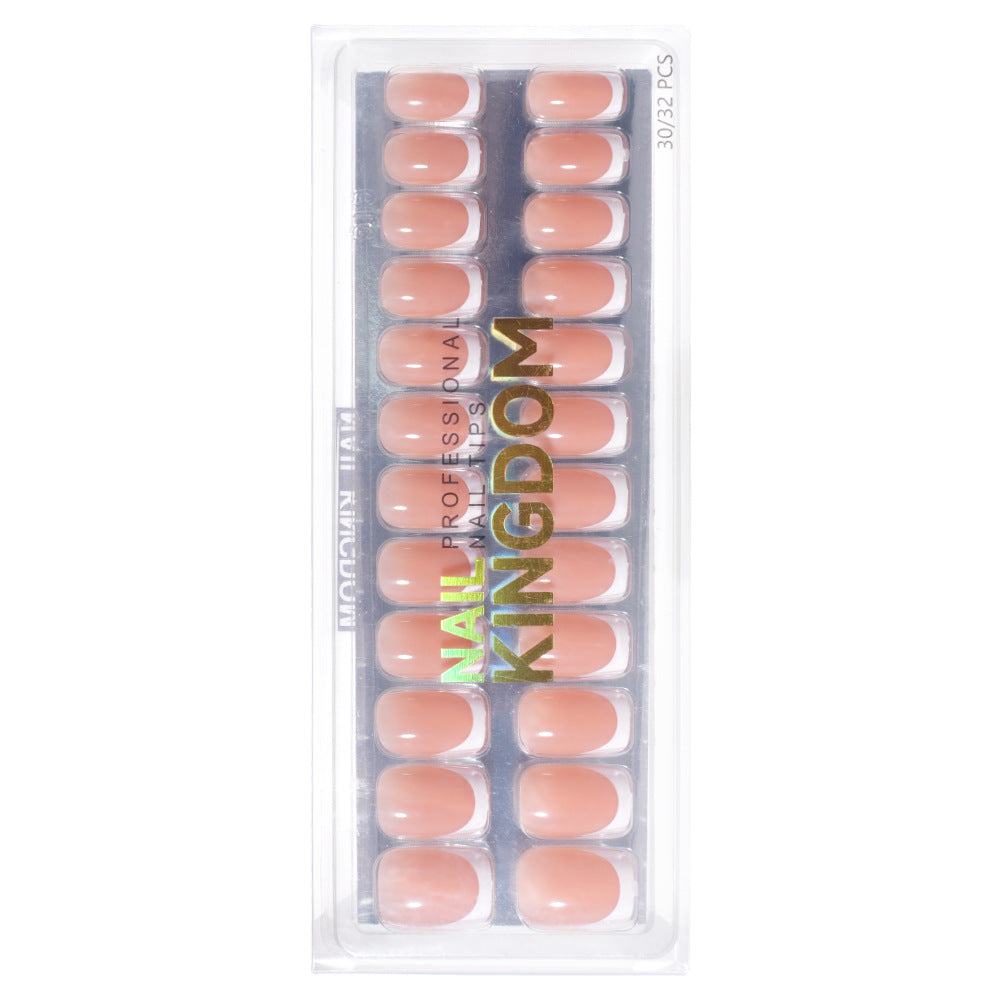 New press on nails French Ultra-thin Short Square False Nails 32 pieces Simple Removable Extension Patch Nail Art