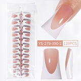 Nail Tips French Duckbill Shape Nail press on nails Piece Traceless Oil Spray Finished Product Removable False Nail Glossy Prefabricated Nude Nail Art