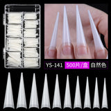 Nail Tips Long salons press on nails pieces, long tip 120 pieces, boxed transparent thin dog lengthened art nail pieces, women