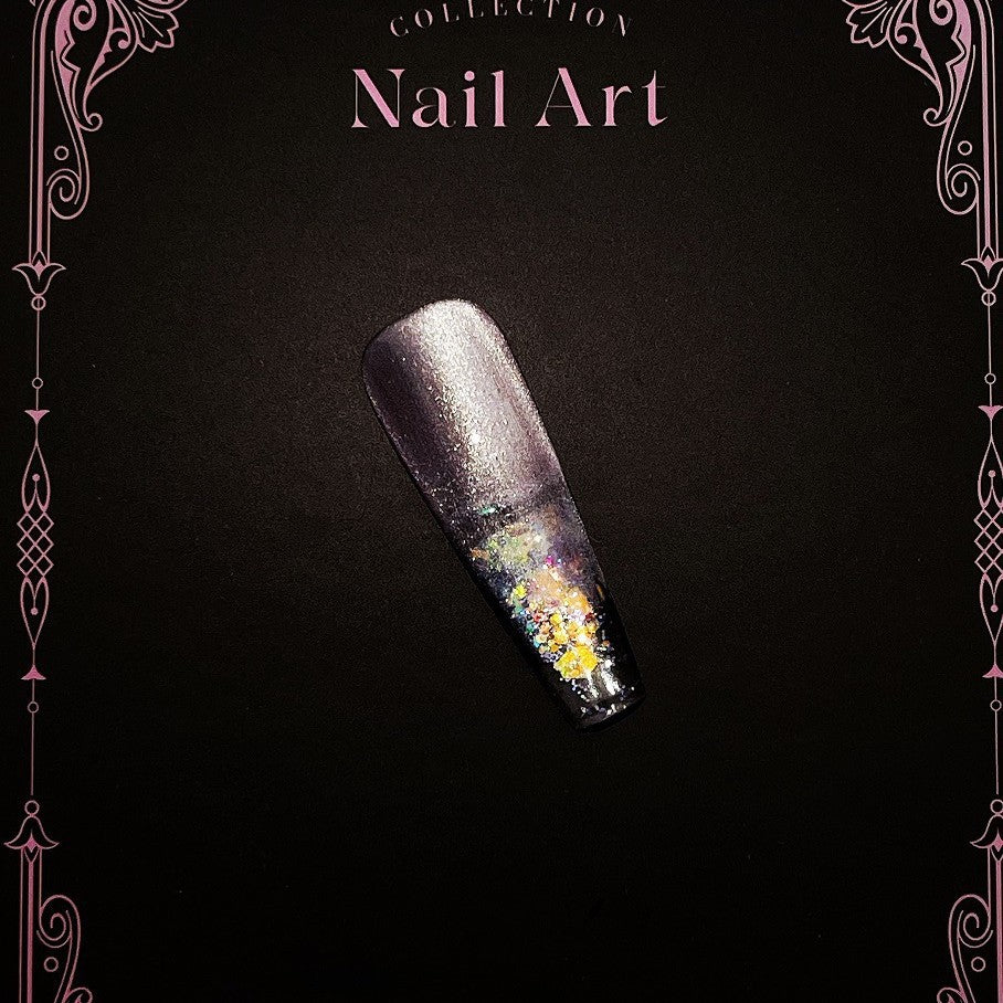 Title Stardust Rose | Sugar-Ice Amber Art Series Press-On Nails