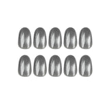 Nail art patch  cat eye nail piece gray   short fake nail summer|365nails