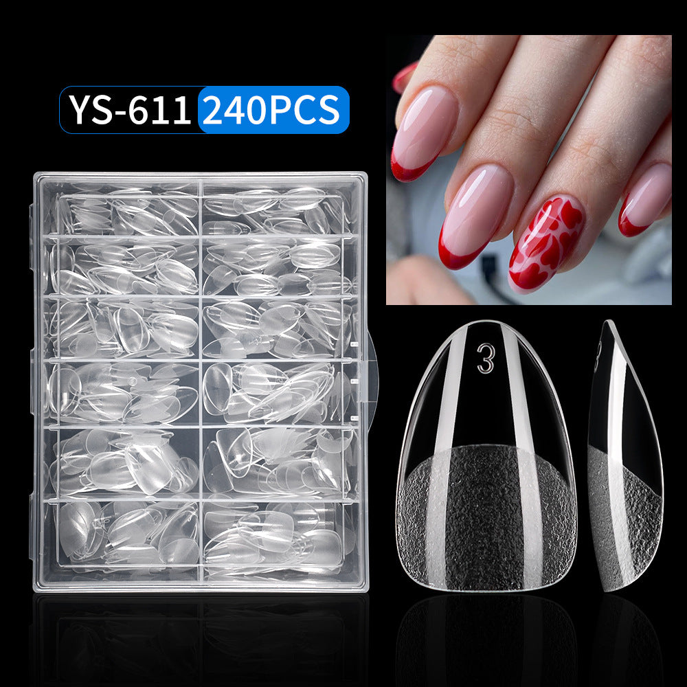 Nail Tips new non-marking semi-matte coarse sand almond short almond nail piece manicure fake nail extension nail piece 120 pieces
