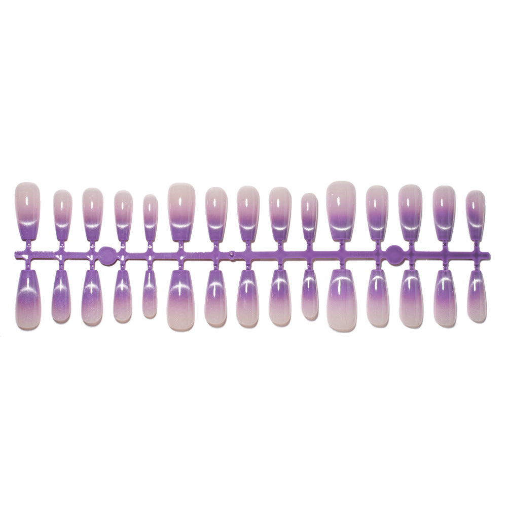 New press on nails Advanced Sense Crescent Cat Eye Prefabricated Short Ladder Nail 30 pieces Removable Nail Art False Nail Pieces