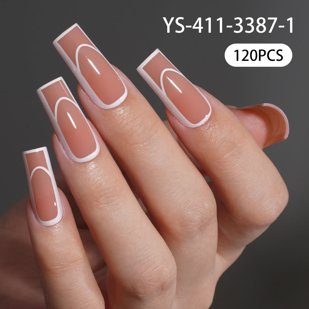 Nail Tips Europe and the United States press on nails rectangular ultra-thin French nail piece removable nail patch fake nail factory wholesale