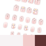 Japanese sweet cat French leopard print short square press-on nails