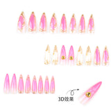 Las gotas de agua 3D cambian gradualmente la pieza de uña postiza portátil. Europa y Estados Unidos usan uñas postizas de punta larga reproducibles al por mayor. 365nails