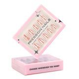 30 pieces of golden love short almonds press-on nails