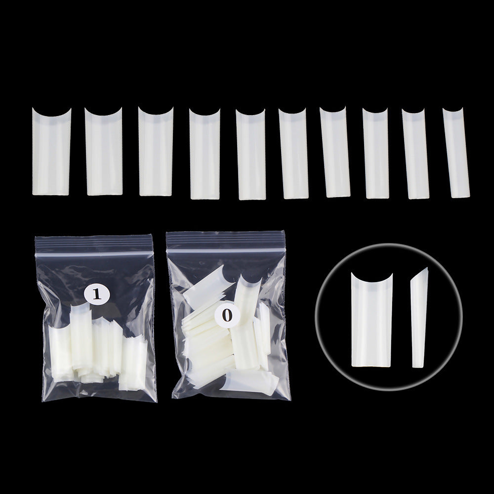 Nail Tips nail plate water pipe nail natural white 500 pieces French half sticker extended patch NOC high arc fake nail