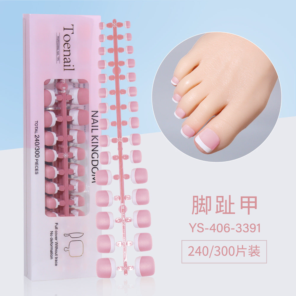 Nail Tips New French press on nails 240 pieces boxed fake nail manicure work in progress matte full sticker French nail piece