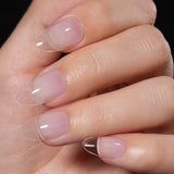 Nail Tips popular nail film short almond 120 pieces boxed, ultra-thin and seamless transparent semi-matte free engraving and grinding nail film