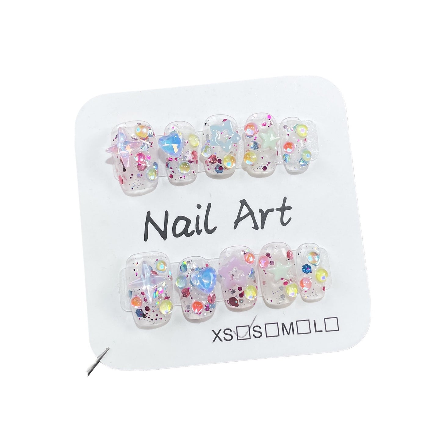 El verano es fresco y helado, las uñas postizas hechas a mano explotan, lindo parche para uñas cortas, pegatinas al por mayor|365nails