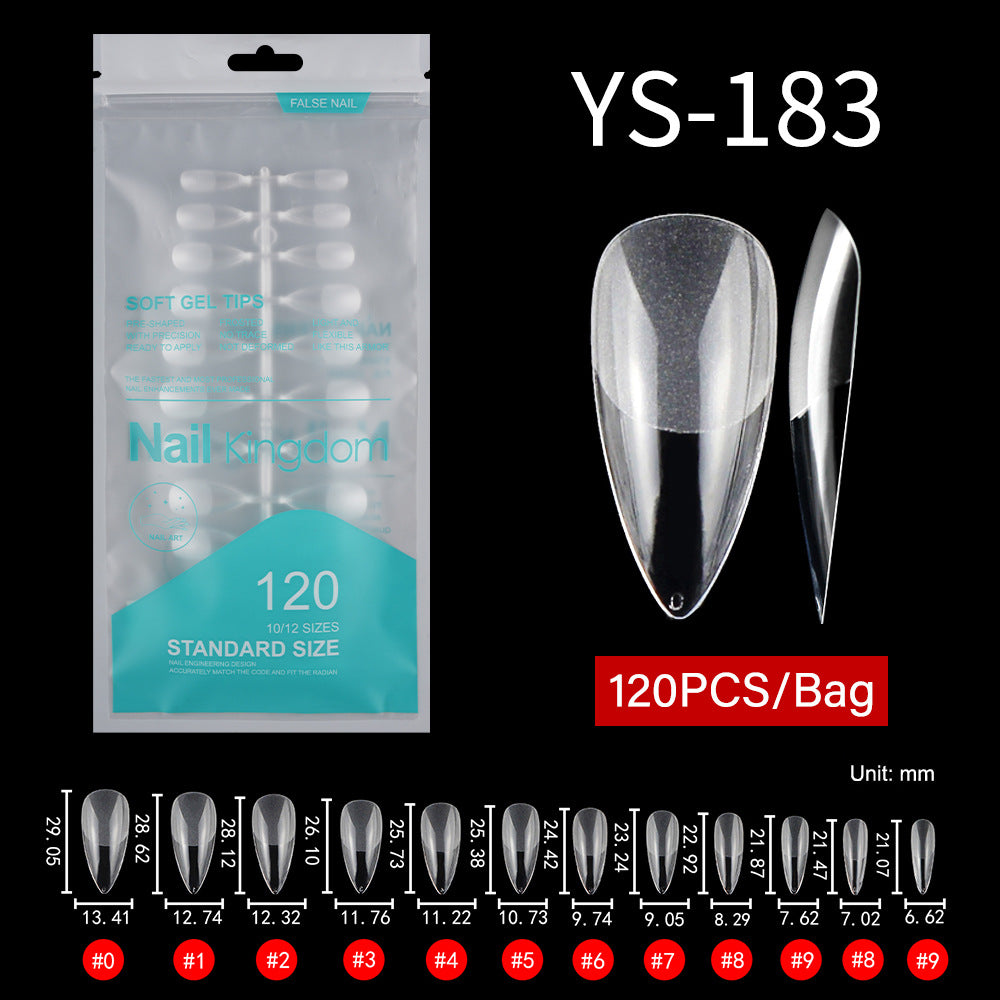 Nail Tips Free engraving and semi-matte press on nails pads 120 pieces, transparent and seamless fake nails in bags, fully attached to matte nail pads