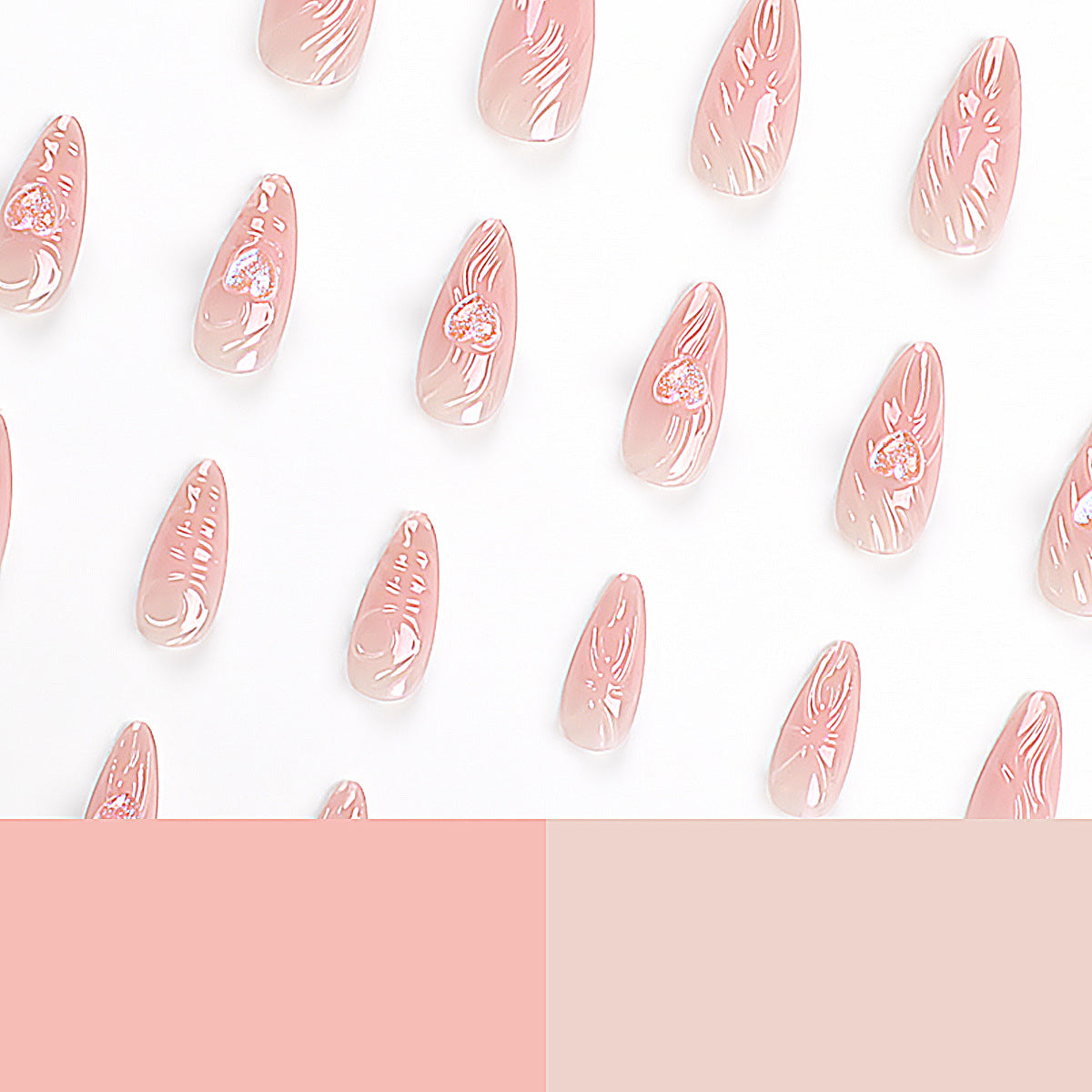 Aurora Nail Piece 3D Three-dimensional Water Ripple Nail Piece Nail Patch Short Tip Nail False Nail|365nails
