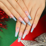 Christmas snowflake love snowman manicure short almond