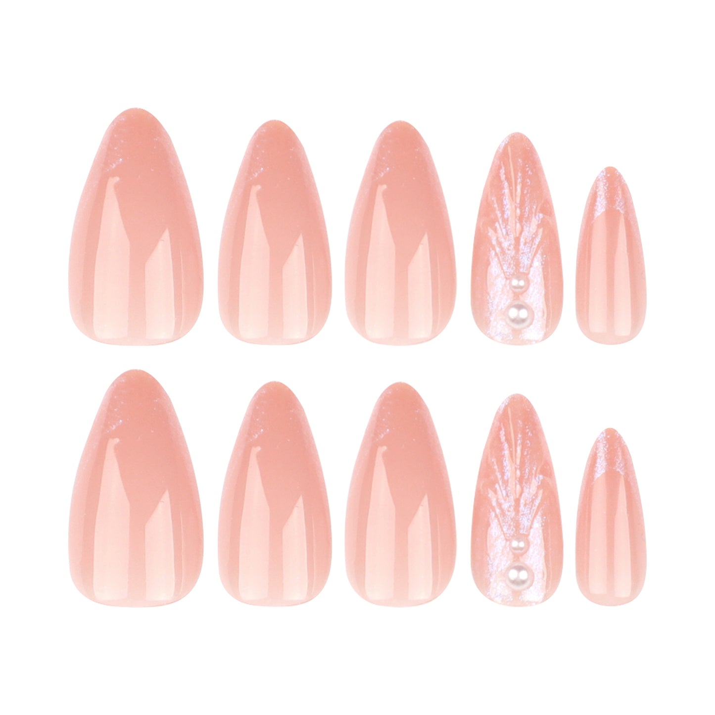 hot-selling three-dimensional shell pads wholesale nude almond nail patch|365nails