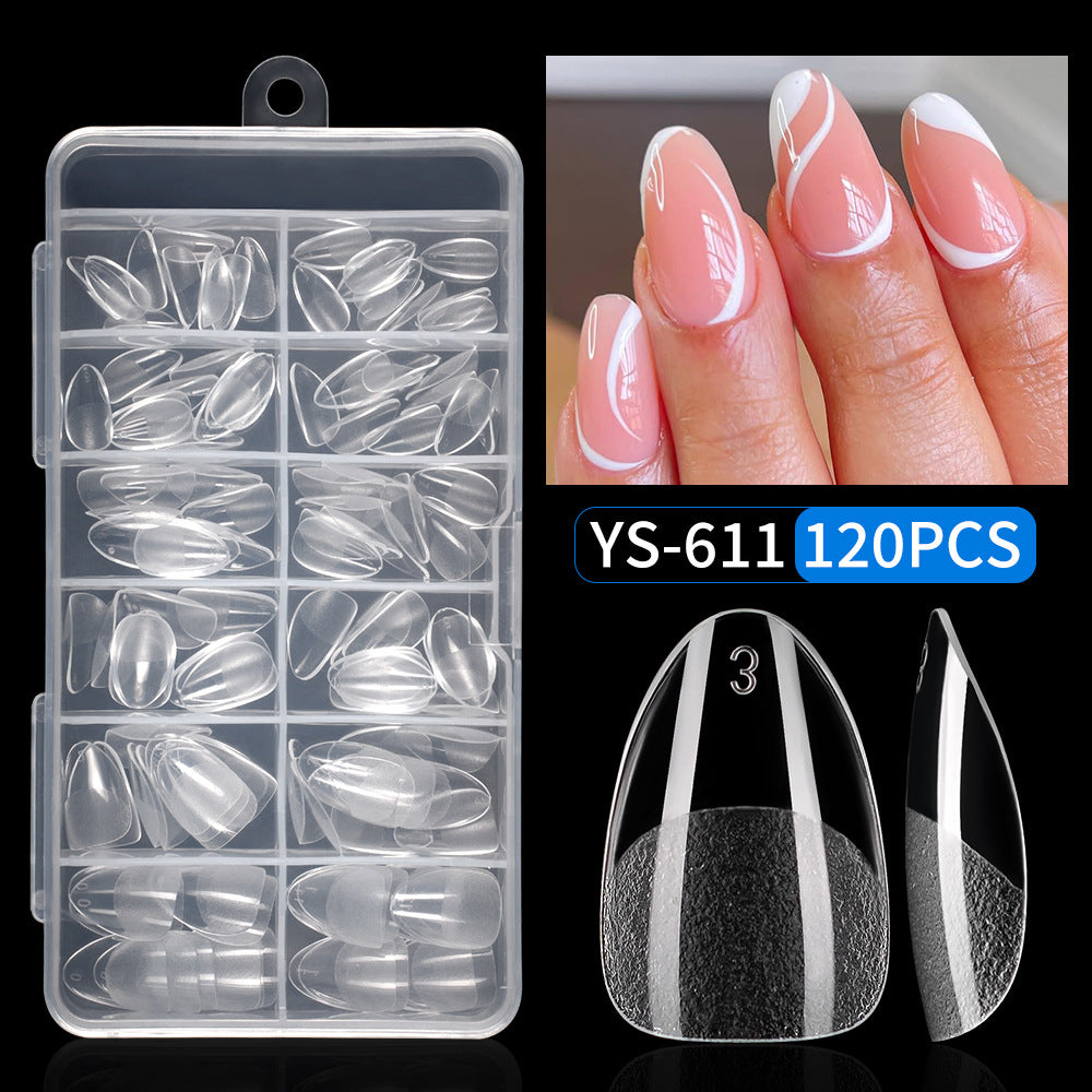 Nail Tips new non-marking semi-matte coarse sand almond short almond nail piece manicure fake nail extension nail piece 120 pieces