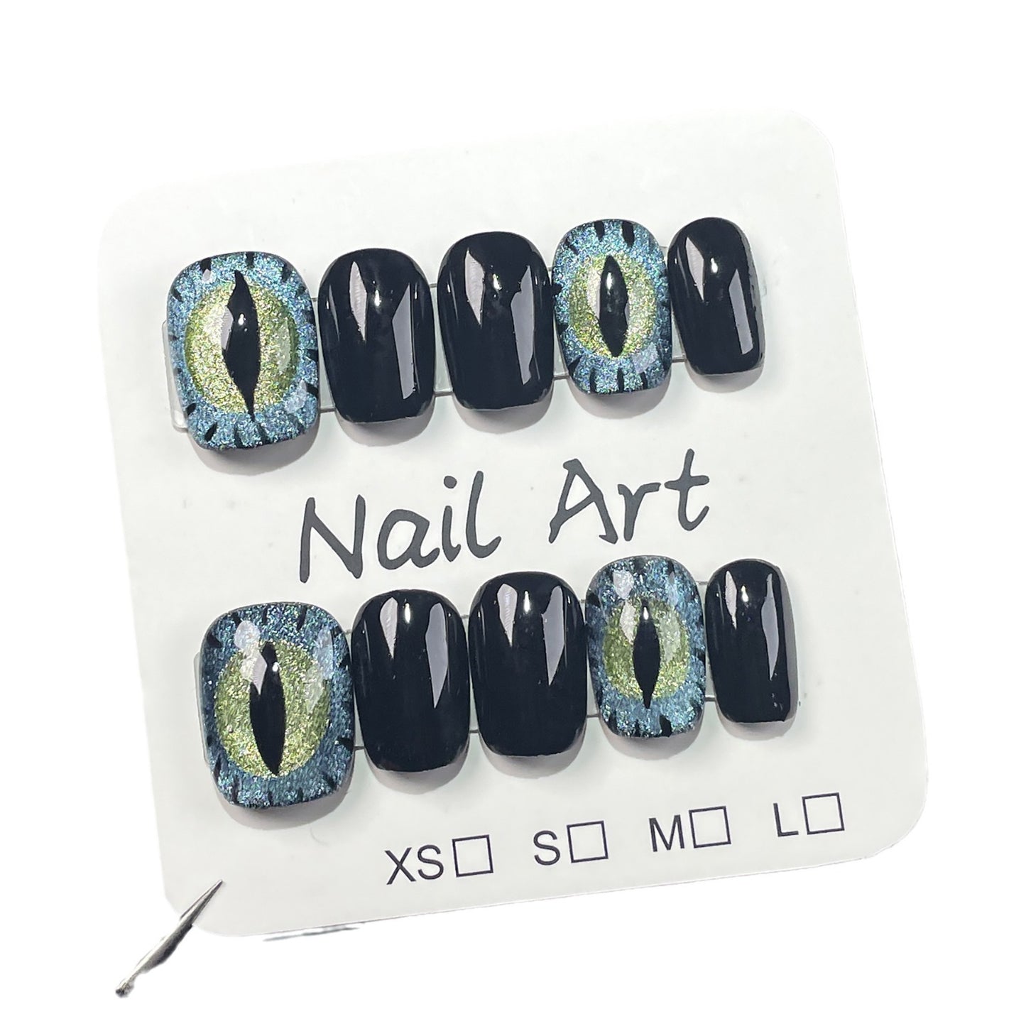 Adam has the same handmade press-on nails, sweet and cool Spice Girl cat eye short nail patch fake nails|365nails